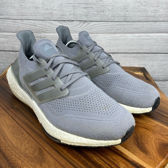 adidas Men’s Ultra Boost 21 Grey White Shoe FY0381 Sneaker Size 12.5 - Picture 3 of 11